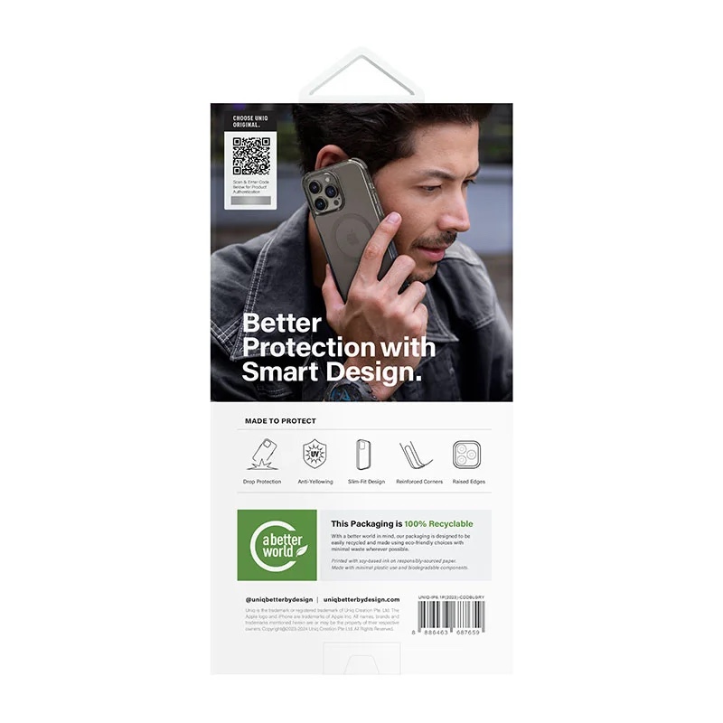 UNIQ Combat Duo MagSafe/Magclick Phone Case for iPhone 15 Pro – Stone (Dusty Blue/Grey)