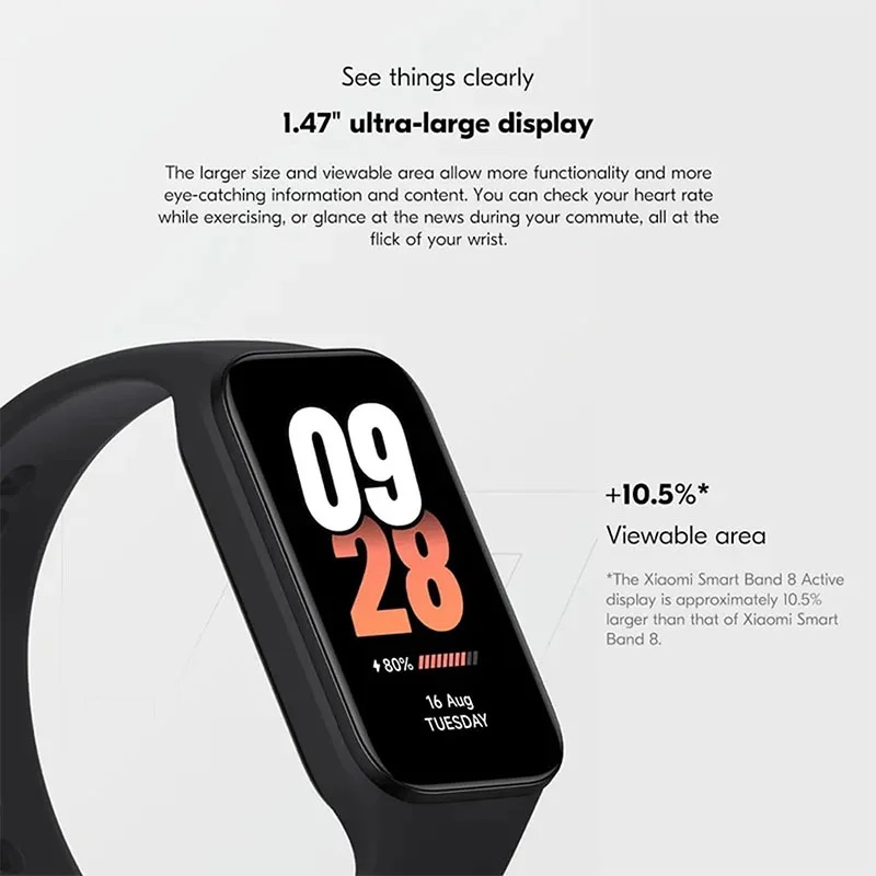 Xiaomi Smart Band 8 Active Fitness Tracker - Global Edition - Black