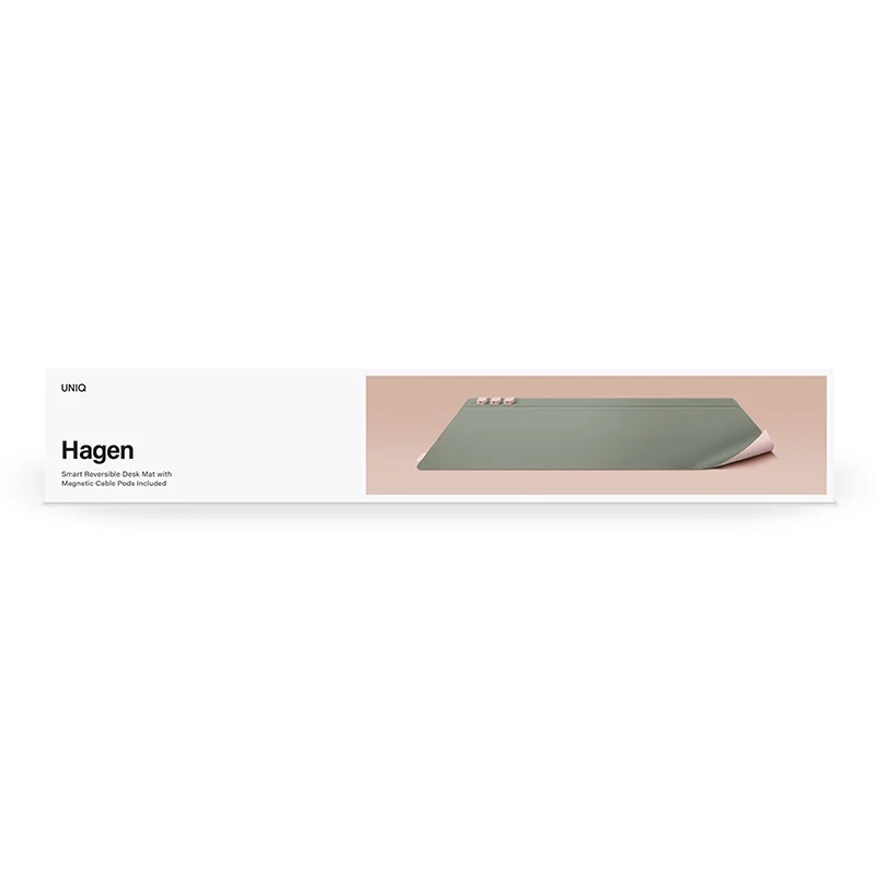 Uniq Hagen Reversible Smart Organizer Desk Mat - Blush Pink/Mist Green