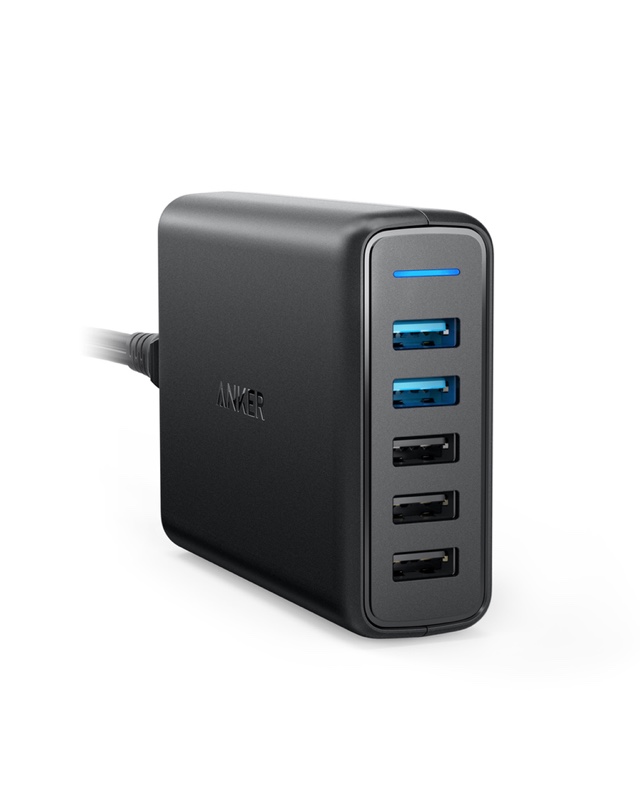 Anker PowerPort Speed 5 with Dual Quick Charge 3.0 - Black - A2054L11