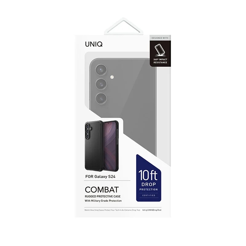UNIQ Hybrid Combat Phone Case for Samsung Galaxy S24 – Carbon (Black)