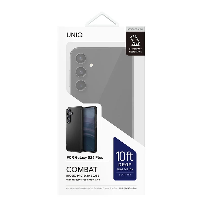 UNIQ Hybrid Combat Phone Case for Samsung Galaxy S24 Plus – Carbon (Black)