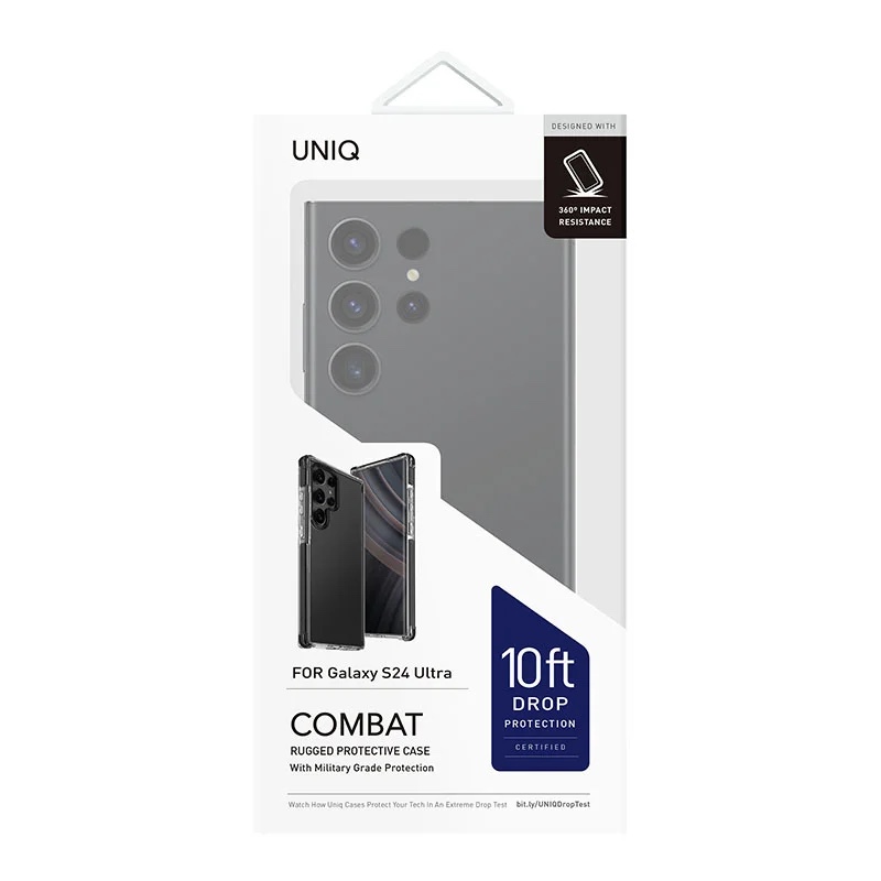 UNIQ Hybrid Combat Phone Case for Samsung Galaxy S24 Ultra – Carbon (Black)