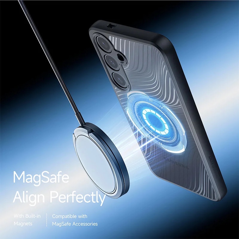 Aimo Mag Series Phone Case for Samsung Galaxy S24 (MagSafe Compatible) – Transparent Black