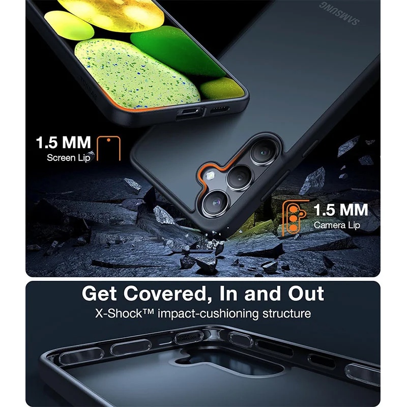 Torras Guardian Series Phone Case for Samsung Galaxy S24 – Black