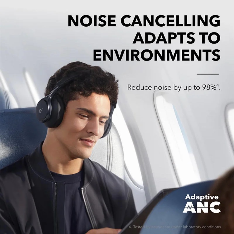 Anker Soundcore Space One Noise Cancelling Bluetooth Headphones with 50H Battery, 40mm Drivers, Hi-Res Audio