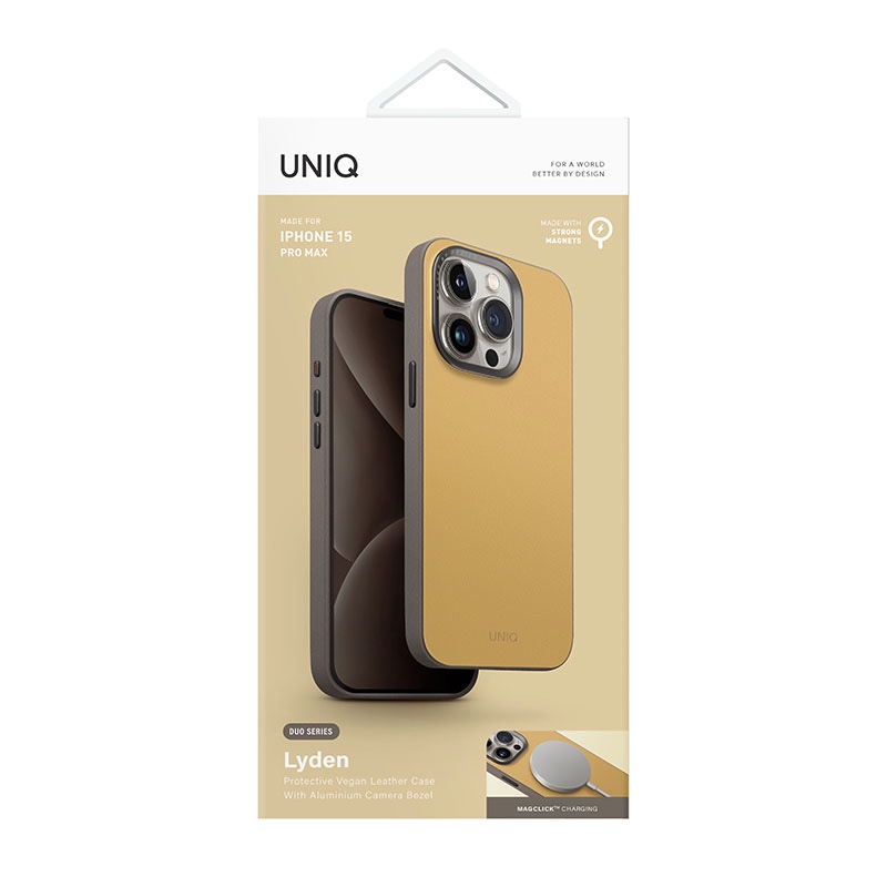 UNIQ Lyden DS MagClick/MagSafe Compatible Case for iPhone 15 Pro Max - Canary/Yellow