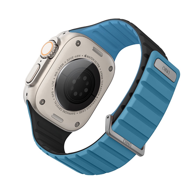 UNIQ Revix Evo Reversible Magnetic Apple Watch Strap for Series 1-10, SE/SE2 & Watch Ultra 49/45/44/46MM – Black / Blue