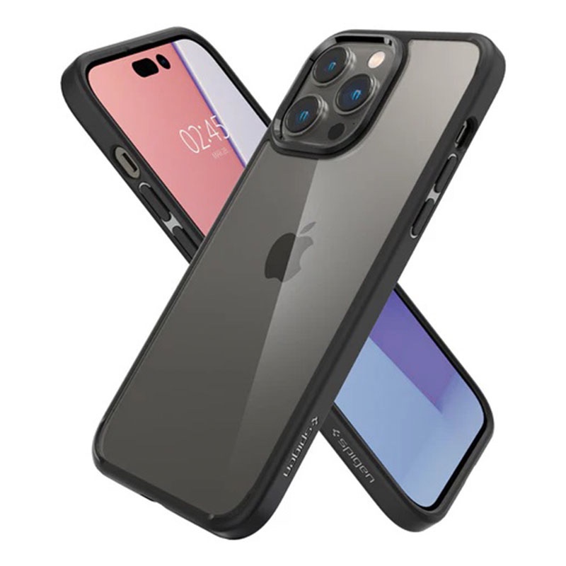 Spigen Crystal Hybrid Phone Case for iPhone 14 Pro Max – Matte Black