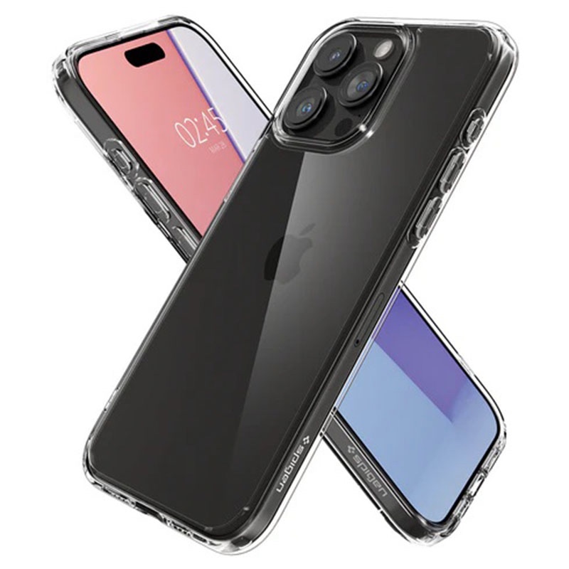 Spigen Crystal Hybrid Phone Case for iPhone 15 Pro Max – Crystal Clear