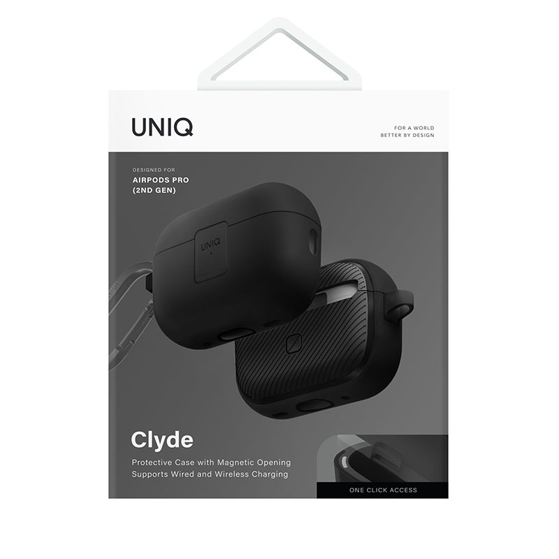 Uniq Clyde Lock Case for AirPods Pro 2nd Gen – Charcoal / Dark Grey