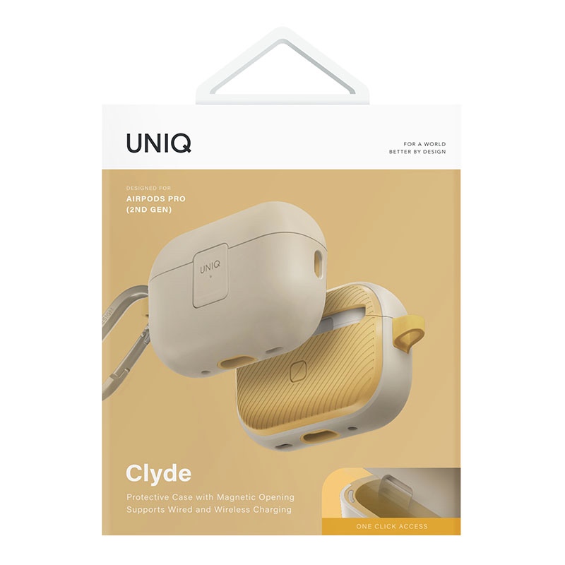 Uniq Clyde Lock Case for AirPods Pro 2nd Gen – Ivory/Yellow