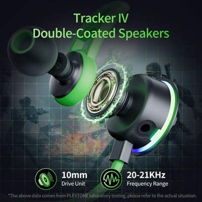 Plextone RX3 PLUS Type-C Interface In-ear Wired Game Earphones Pluggable Mic - Orange