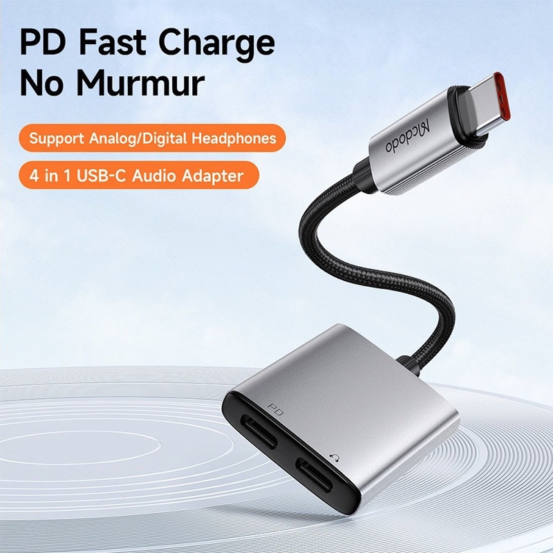 Mcdodo 2in1 Dual USB-C to C PD 60W & Type C Audio Adapter - CA-5570