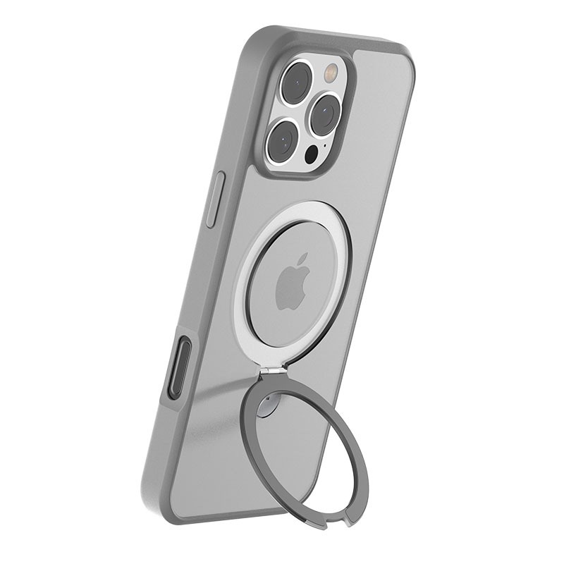 Torras UPRO Ostand Series Magsafe Compatible Phone Case for iPhone 16 Pro – Titanium Grey
