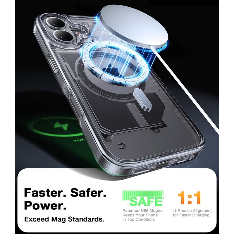 Torras Diamond-Mag Series MagSafe Compatible Case for iPhone 16 – Clear