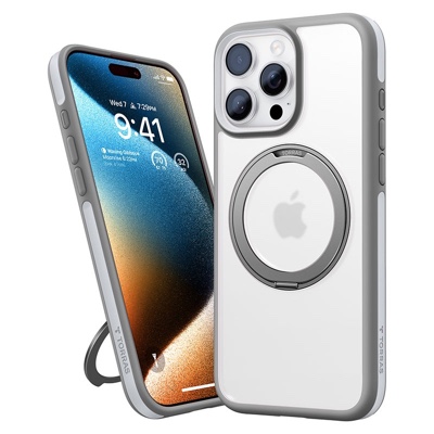 Torras Ostand R Fusion Series MagSafe Compatible Case for iPhone 16 Pro – Titanium Grey