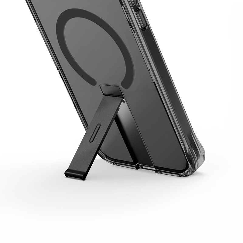 UNIQ Eleva Magclick Charging Compatible Phone Case with stand for iPhone 16 Pro Max – Black