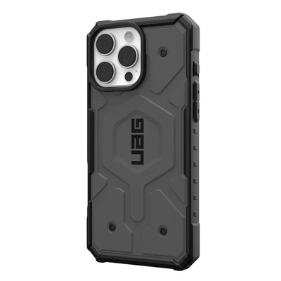 UAG Pathfinder Magsafe Compatible Phone Case for iPhone 16 Pro Max – Silver