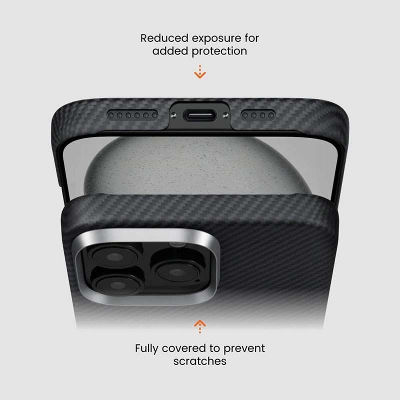 Pitaka Ultra-Slim Case for iPhone 16 – Black/Grey
