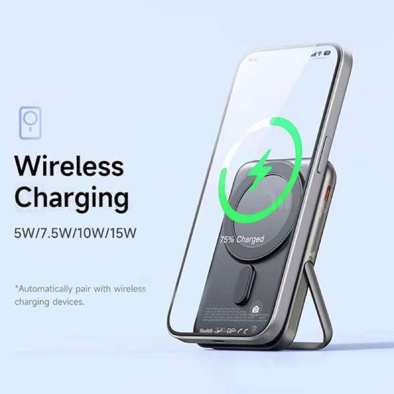 Mcdodo 2 in1 10,000 mAh 20W+15W Wireless Power Bank with foldable stand - Black