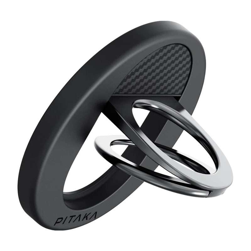 Pitaka MagEZ Grip 3 Thinnest MagSafe Aramid Fiber Phones Ring Stand - Black/Grey