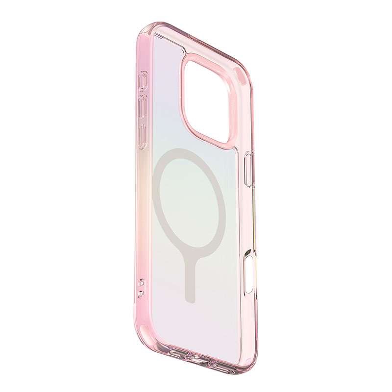 UNIQ Iridescia MagSafe Charging Compatible Phone Case for iPhone 16 Pro - Pink Prism