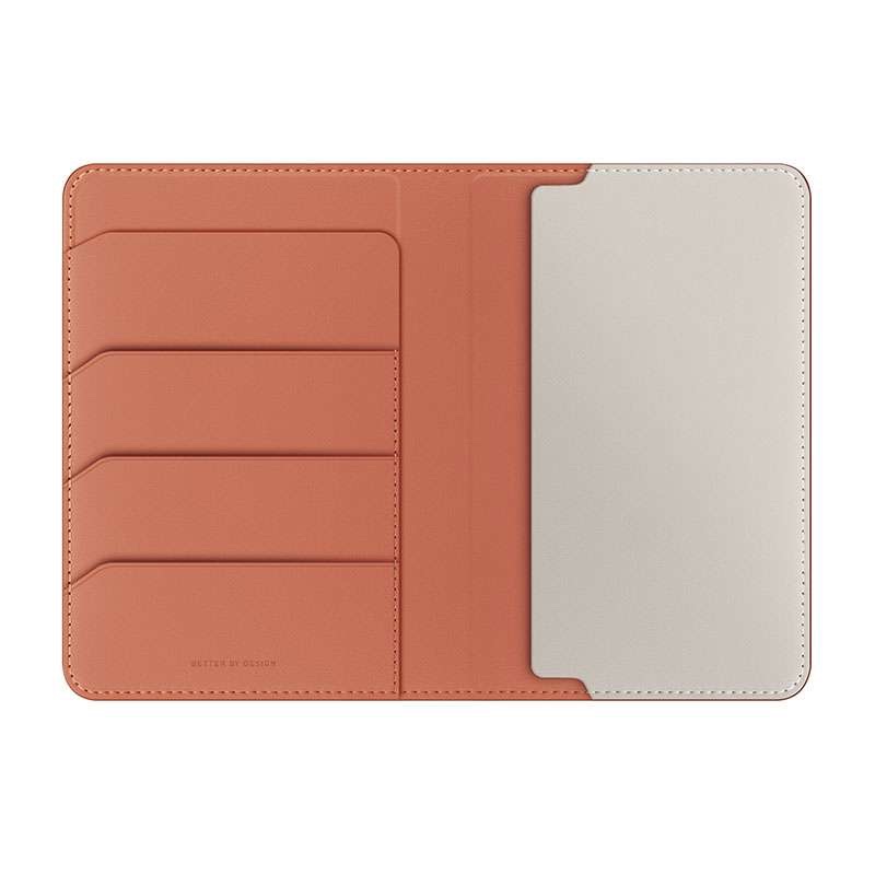 Uniq Belmont Passport and Cards Holder with RFID Blocking - Terracotta/Ivory
