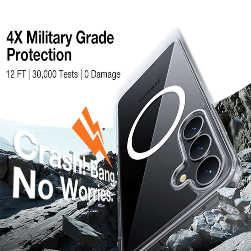 Torras Diamond-Mag (MagSafe Compatible) Series Phone Case for Samsung Galaxy S25 Ultra – Clear