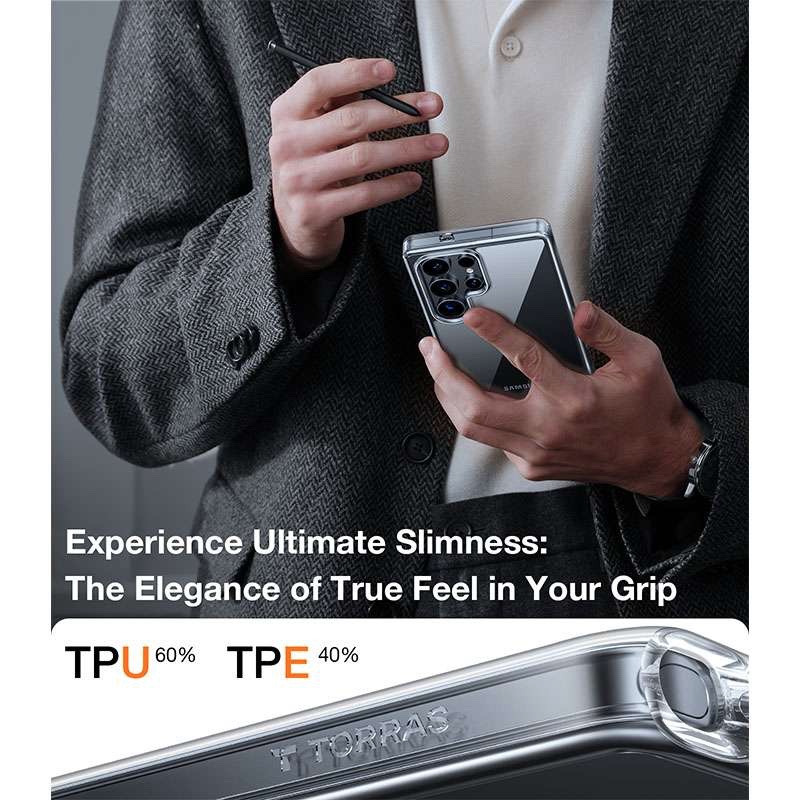 Torras Guardian Series Phone Case for Samsung Galaxy S25 Ultra – Clear