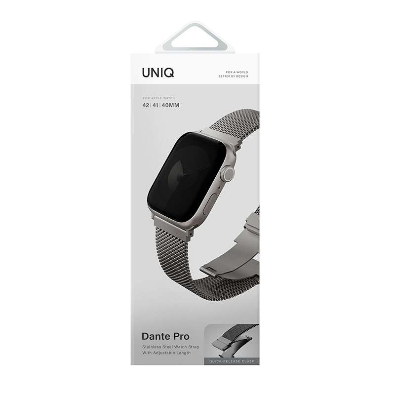 UNIQ Dante Pro Apple Watch Series 1-10 SE/SE2 Mesh Steel Strap 42/41/40MM – Silver