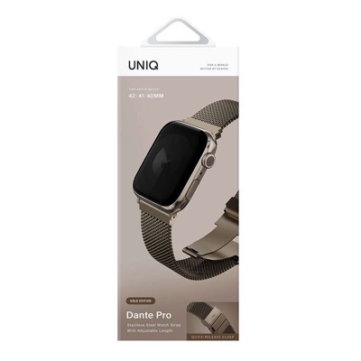 UNIQ Dante Pro Apple Watch Series 1-10 SE/SE2 Mesh Steel Strap 42/41/40MM – Gold