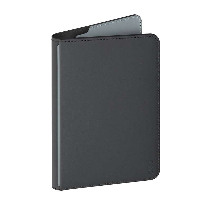 Uniq Belmont Passport and Card Holder with Tracker & RFID Blocking - Charcoal