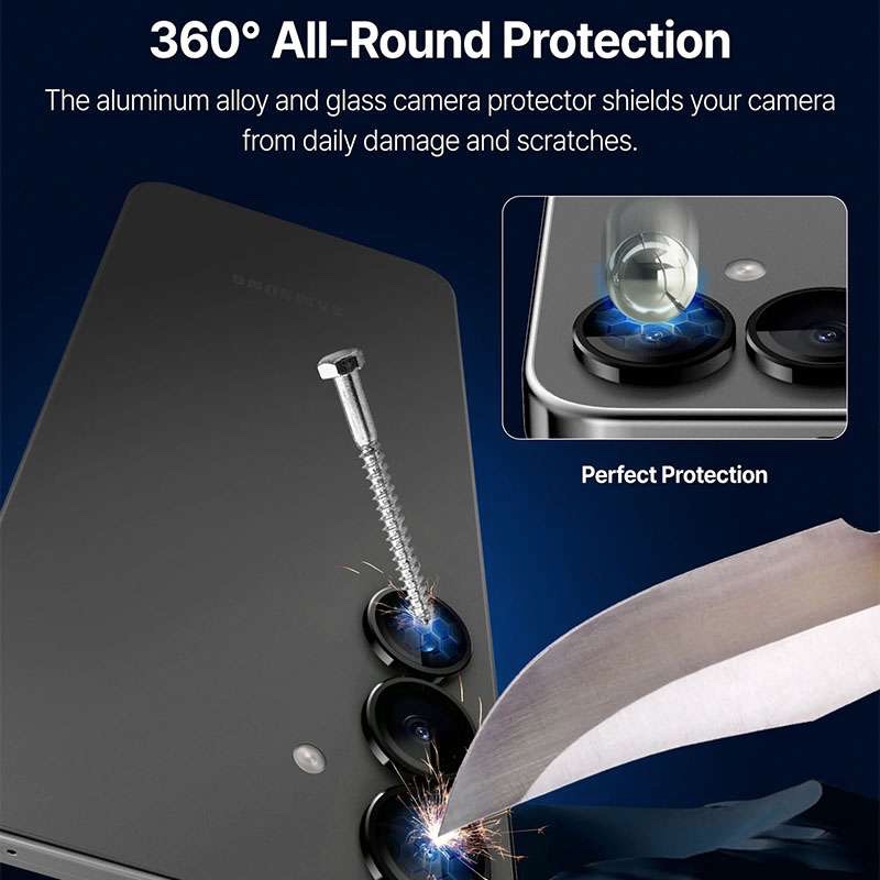 Whitestone Dome Camera Ring For Samsung Galaxy S25 Ultra Camera Protector Ring Type - 2 Pack