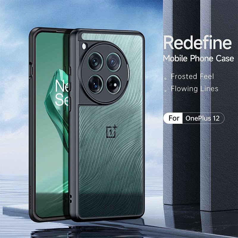 Aimo Series Phone Case for OnePlus 12 – Transparent Black