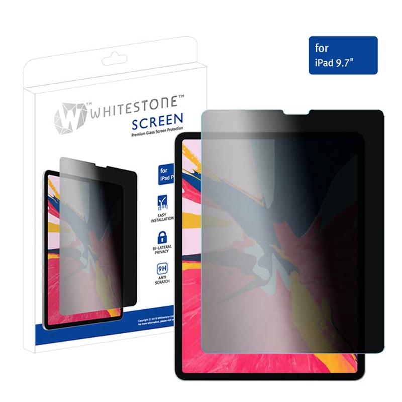 Whitestone Dome Glass Privacy Screen Protector for iPad/iPad Pro 9.7 inch, Ultra Sensitive, Face ID and Apple Pencil Compatible - 1 Pack