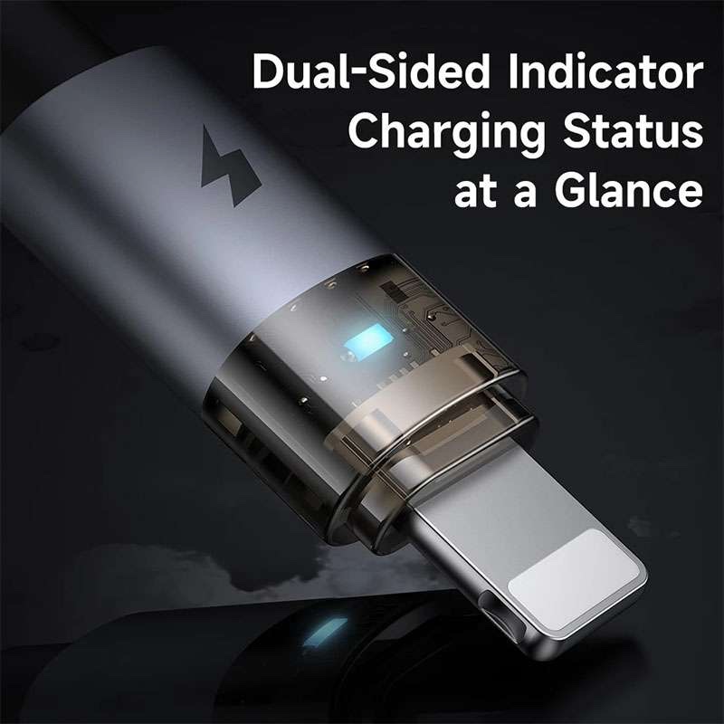 Mcdodo Transparent USB-A to Lightning Cable with LED 1.2m - Black