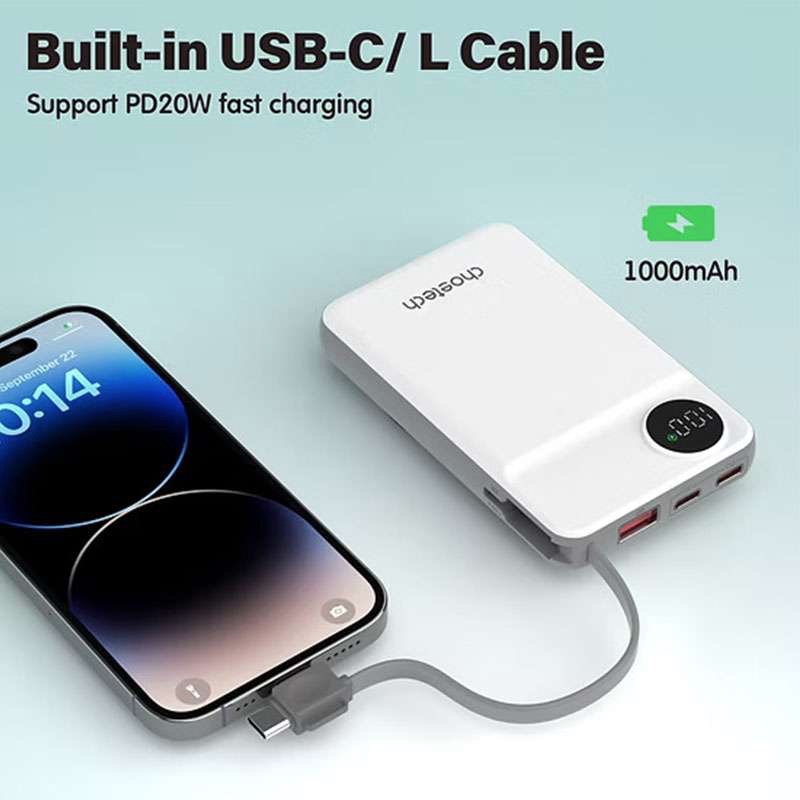 Choetech 10,000 mAh 2-in-1 MagSafe Wireless Power Bank with Apple watch Charger - Grey White