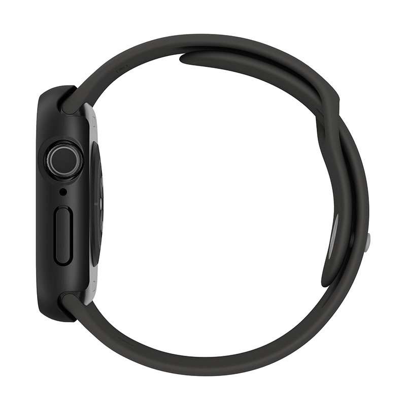 UNIQ Nautic Apple Watch Case with Curved Tempered Glass Screen Protector for Series 10 42MM – Black