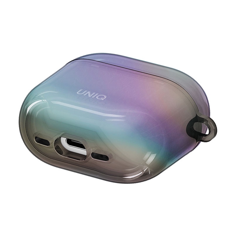Uniq Iridescia Holographic Case for Apple AirPods 4th Gen with Carabiner - Midnight Quartz