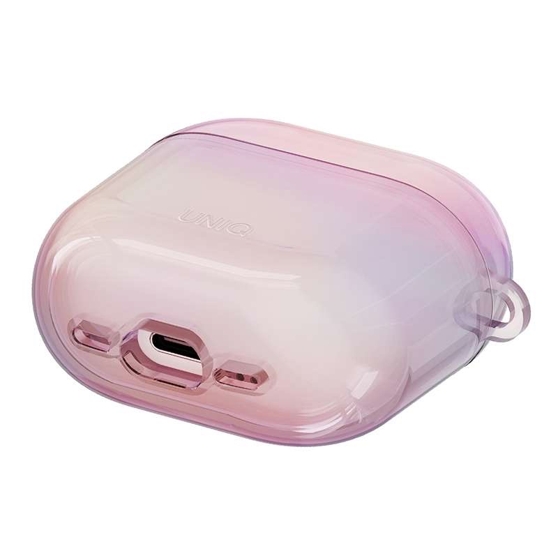 Uniq Iridescia Holographic Case for Apple AirPods 4th Gen with Carabiner - Pink Prism