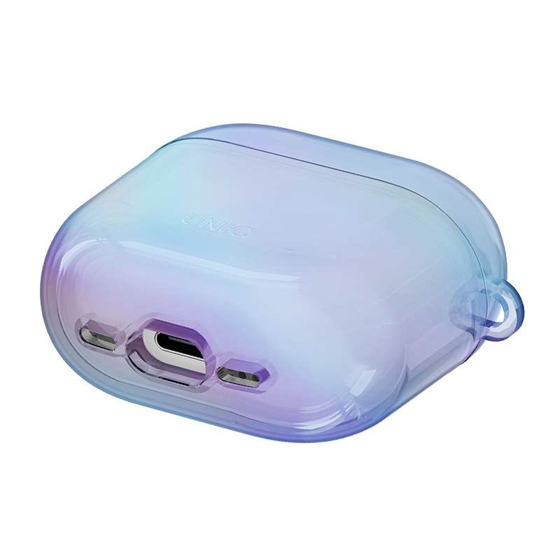 Uniq Iridescia Holographic Case for Apple AirPods 4th Gen with Carabiner - Blue