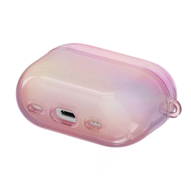 Uniq Iridescia Holographic Case for Apple AirPods Pro 2nd Gen with Carabiner – Pink