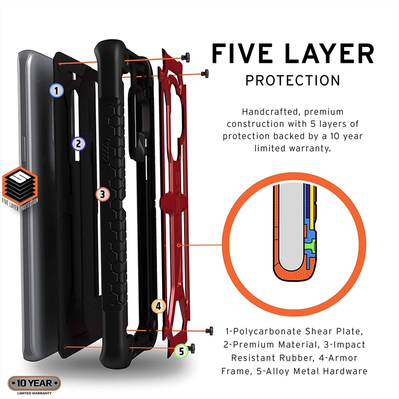 UAG Monarch Series Phone Case for Samsung Galaxy Note 10 - Crimson (812451032734)