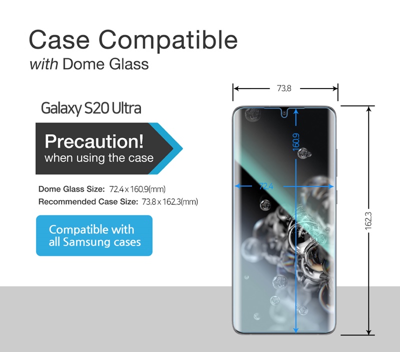 Galaxy S20 Ultra / S20 Ultra 5G Dome Glass Tempered Glass Screen Protector