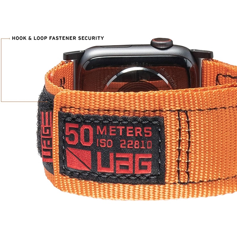 UAG Apple Watch 49/45/44/42 - Active Strap  for Apple Watch Series 1-8 & SE/SE2 ( 49/45/42/44mm) - Orange - 812451031942