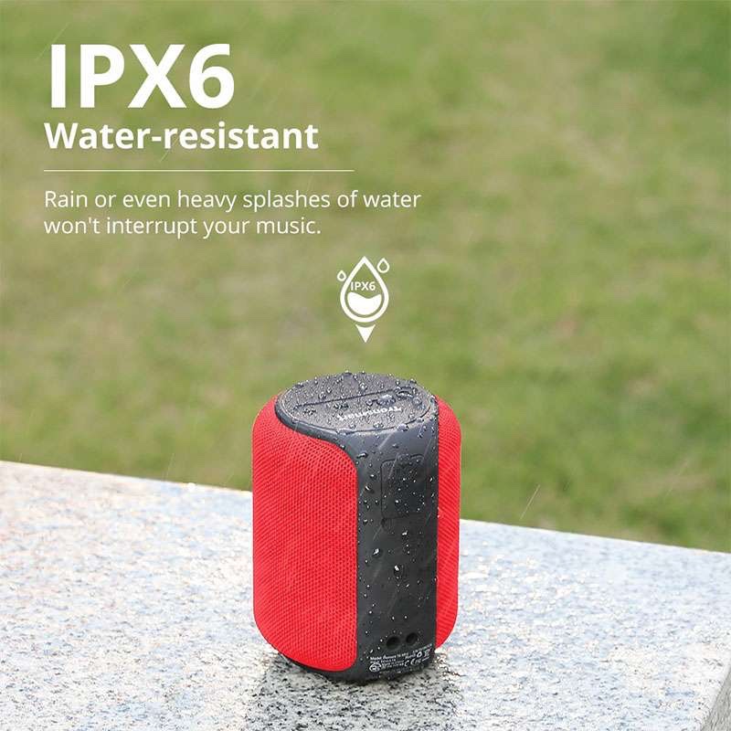 Tronsmart T6 Mini Upgraded Bluetooth Speaker TWS Speakers IPX6 Wireless Portable Speaker with 360 Degree Surround Sound, Voice Assistant - RED