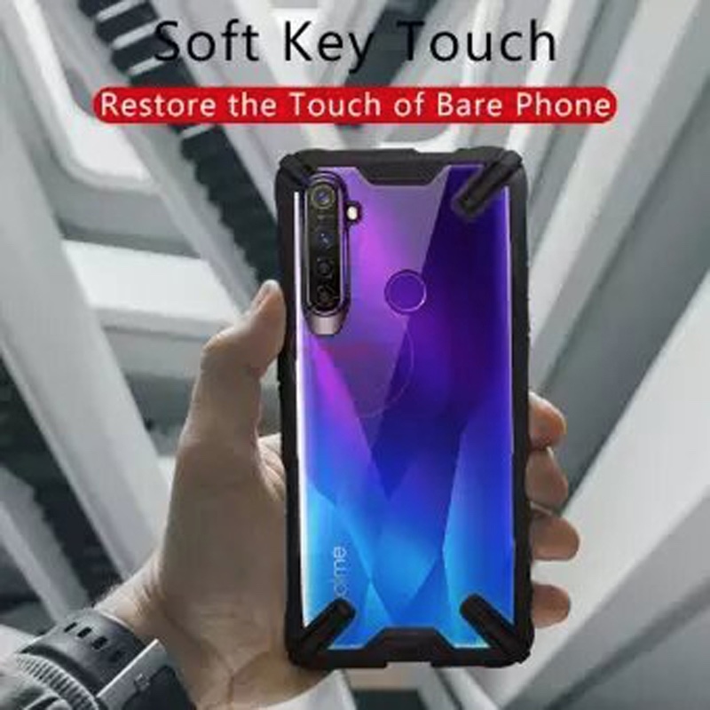 RZANTS OPPO Realme 5/Realme 5s/ 5i / C3 Transparent Matte ShockProof Slim Thin Phone Cover - Black