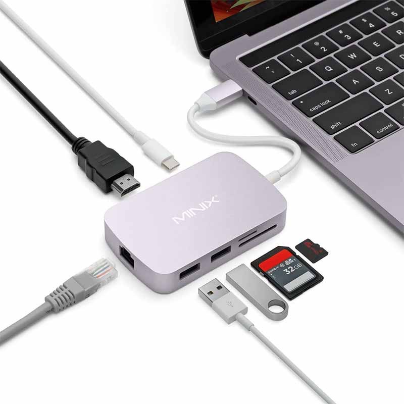 NEO C-G SI MINIX C, USB-C Multiport Adapter with HDMI – Space Gray (Compatible with Apple MacBook and MacBook Pro) - Silver