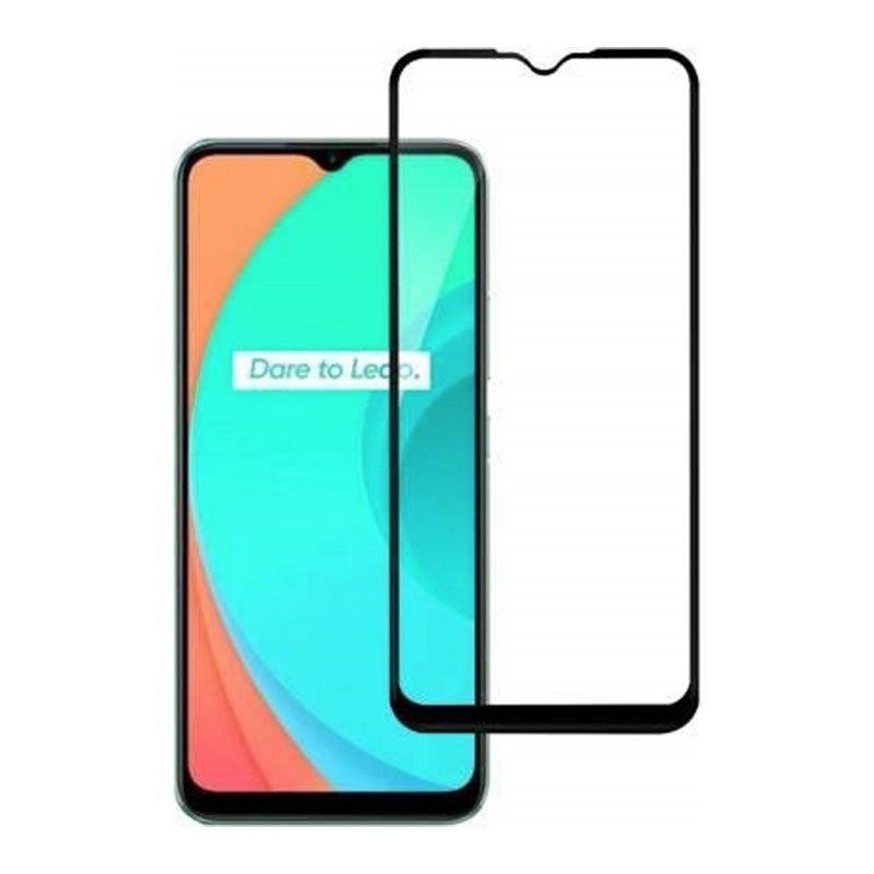 MOFI Premium Tempered Glass for Realme C25 Full Coverage Screen Protector 2.5D 9H – BLACK